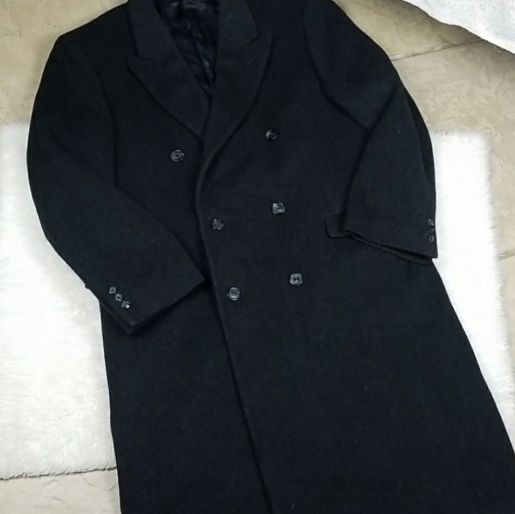 Men Wool And Cashmere Ferrar 42r Long Pea Coat